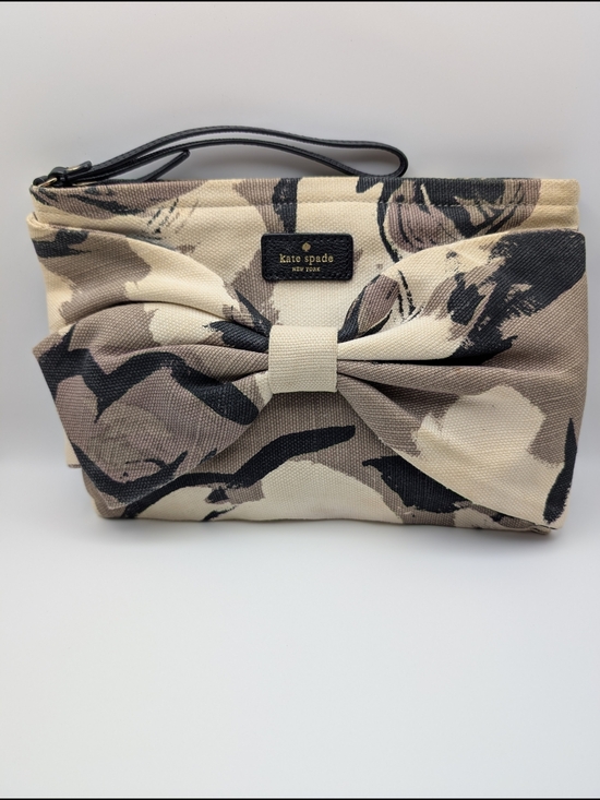 kate spade Handbags - kate spade Floral Bow Canvas Wristlet in Neutral Tones 10" x 7"